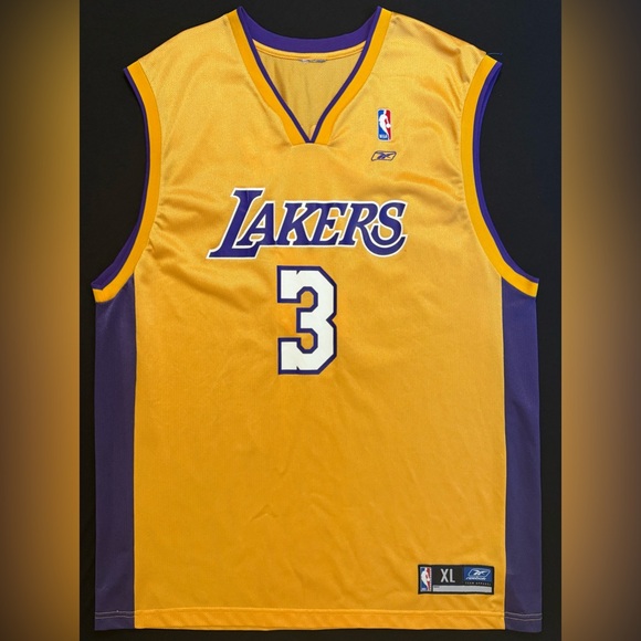 Rare Vintage Reebok Devean George Los Angeles Lakers #3 Gold Jersey Men’s XL - Picture 3 of 7